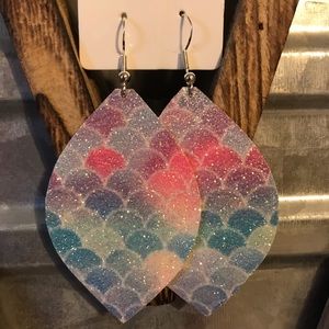 Mermaid print earrings